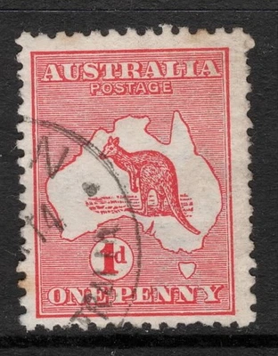 AUSTRALIA 1913-14 1d RED KANGAROO (DIE II) 1st WMK USED SG.2d P.12*** - Image 1 of 3
