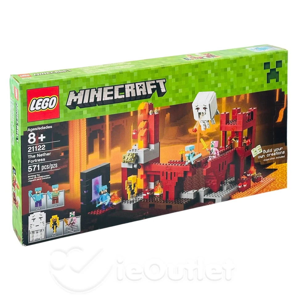 NEW SEALED LEGO Minecraft: The Nether Fortress w/ Steve & Alex RETIRED (21122) - Image 1 of 4