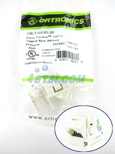 Gato en ángulo Ortronics OR-TJ5E45-99 Clarity TracJack Cat5e, molde de alambre marfil ~ STSI - Imagen 1 de 5