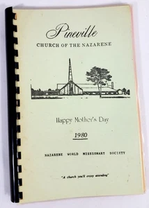 1980 Spiral-Bound Cookbook Pineville Church Of The Nazarene Mothers Day - Picture 1 of 5