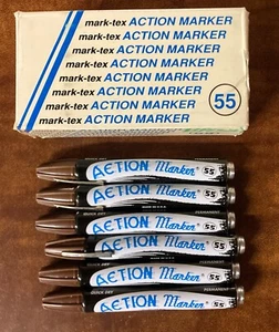 Vintage Action Marker! Mark-Tex Marker 55 Brown NOS! 6 Markers**MARKER MADNESS** - Picture 1 of 4