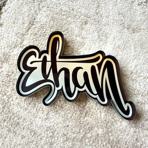 Name Magnet: ETHAN | für Kühlschrank, Schließfach oder Büro | Graffiti | Kalligraphie - Bild 1 von 6