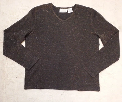 Basic Editions Womens Blouse Medium Long Sleeve Pullover - Image 1 of 4