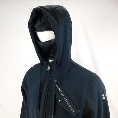 Abrigo suelto Under Armour Charged Cotton Storm Coldgear para hombre negro con capucha talla L Foto 1 de 4