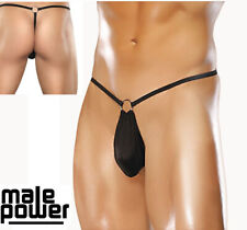 Male Power G-string Bikini Brief Pouch SPANDEX Underwear Men Front O Ring Black