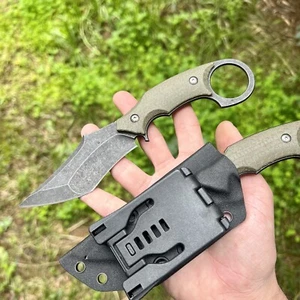 Karambit Tanto Style Knife Steel D2 Kydex Case Tactical Army Ring Knife Edc - Picture 1 of 7