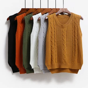 Lady Knit Vest Jumper Pullover Warm Soft Sleeveless Sweater Tops Knitwear Casual - Picture 1 of 15
