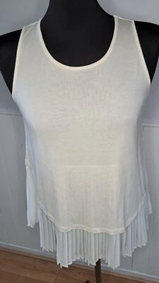 Hugo Boss Naranja Blanco Tenis Plisado Top Chaleco Mujer Talla L Foto 1 de 4