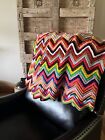 VTG 70s Bright Multicolored Chevron Hand Knit Crocheted Afghan Throw Blanket
