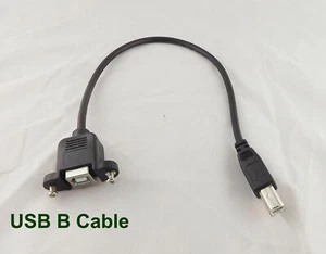 USB 2.0 B Female Socket Panel Mount To B Male Printer Extension Cable 30cm 1ft - Picture 1 of 7