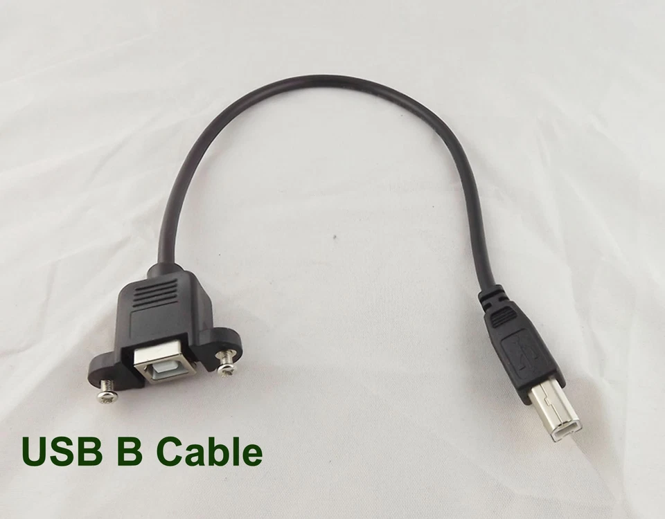 USB 2.0 B Female Socket Panel Mount To B Male Printer Extension Cable 30cm 1ft - Image 1 of 1