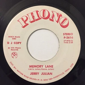 Jerry Julian Memory Lane Lady Sadie 7 Inch Single Vinyl Record DJ Copy Vtg 1975 - Picture 1 of 4