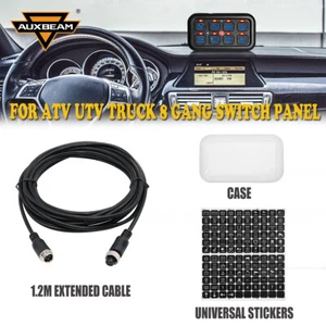 AUXBEAM für 8 Gangschalter Panel Abdeckung & 1,2 m Verlängerungsleitung & Aufkleber Universal - Bild 1 von 15