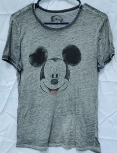Disney Women's T-Shirt Size L Short Sleeve Lightweight Sheer Knit Mickey Graphic - Picture 1 of 7