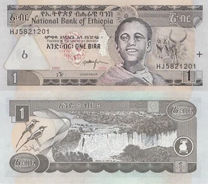 Ethiopia 1 Birr (2000/2008) - Boy/Bird/p-46e, B330c UNC - Picture 1 of 3