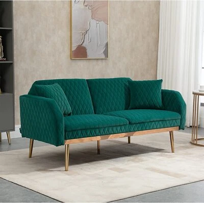 Sofá Sofá de Terciopelo Moderno Tapizado Sofá Cama Acento Sillón Sofá Asiento Foto 1 de 4