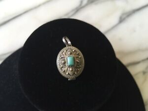 Vintage Sterling Silver Locket With Turquoise Stone 5.6gr