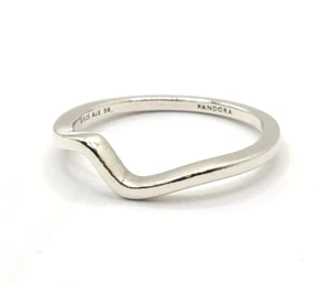 Pandora Timeless 925 Sterling Silver Polished Wave Ring 193095C00-58 (US 8.5) - Picture 1 of 5