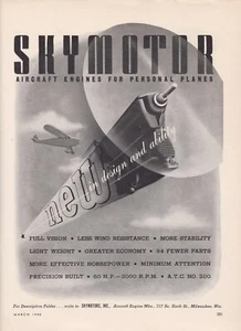 1940 Skymotor Aircraft Engines Ad 10/24/2024u - Picture 1 of 1