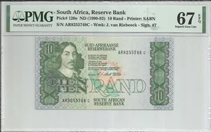 SUDÁFRICA 10 RAND ND (1990-1993), Pick#120e, Sign#7, PMG 67 EPQ UNC - Imagen 1 de 2