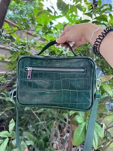 Green 100% Real,Genuine Leather Skin Mens Handbag,Clutch Bags-Customize - Picture 1 of 8