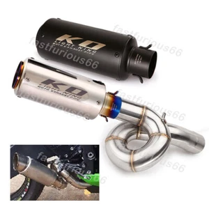 51mm Tip For KAWASAKI ZX6R ZX636 2009-2022 Exhaust Muffler Pipe Mid Link Tube - Picture 1 of 12