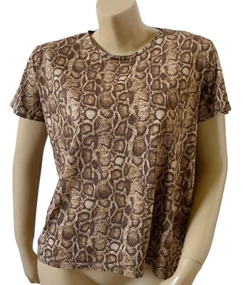 Camiseta ZARA BASIC Mujer Talla Mediana Manga Corta Estampado Animal Algodón Cuello Redondo Foto 1 de 4