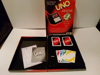 Uno Deluxe Card Game Mattel 2001 with Case  - Image 1 of 4