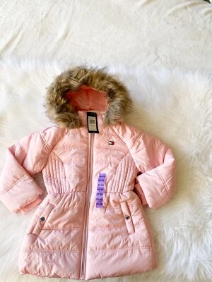 Chaqueta acolchada Tommy Hilfiger para niñas con capucha de piel sintética nueva con etiquetas en 2 colores Foto 1 de 4