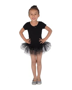 Mädchen schwarzes Ballettkleid Tanz Tutu Kleid 2 3 4 5 6 7 Jahre - Bild 1 von 5