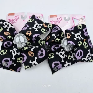 Lot of 2 Jojo Siwa Glitter Skull Hair Bow - Halloween  - Picture 1 of 4