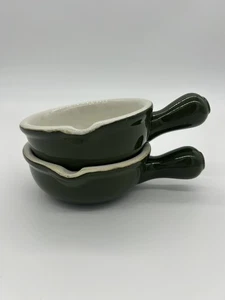 Vintage Hall Pottery Soup Crock With Handle 2190 Forest Green 5” USA - Picture 1 of 8