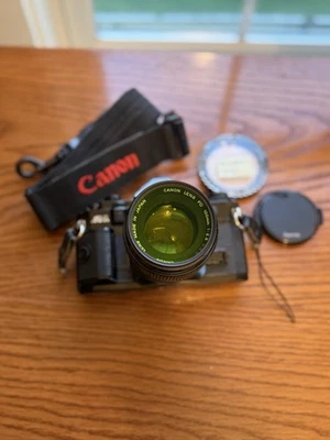 🔥Canon A-1 35mm Film Camera + FD 100mm f/2.8 SSC Lens | Vintage SLR, Tested - Image 1 of 4