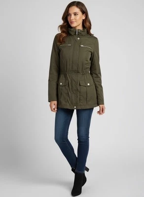 BCBGeneration Utility Military Anorak Parka Jacket Olive Green Gorpcore Armycore - Image 1 of 4