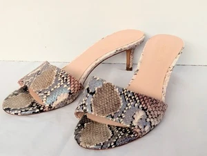 Kate Spade Savvi Snakeskin Kitten Heels Slides Sandal Pump 8.5 Pastels Light - Picture 1 of 7