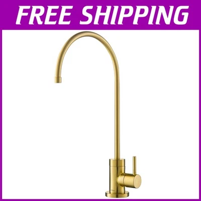 Contemporary Brushed Brass Beverage Faucet for Kitchen - Image 1 of 4