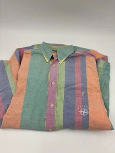 Vintage Nautica Color Block Shirt Mens M Long Sleeved Button Down 1990 - Picture 1 of 9