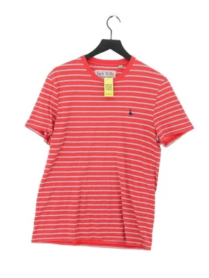 Jack Wills Women's T-Shirt L Red 100% Cotton Basic - Image 1 of 4