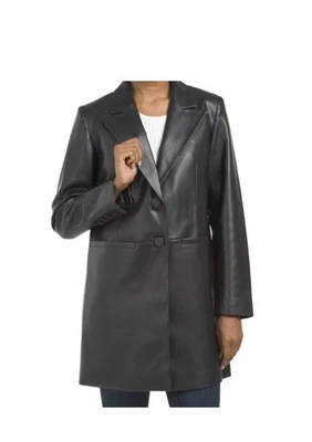 BCBGMAXAZRIA Women’s Xl Black 2 Button Vegan Jacket New with Tags $395 - Image 1 of 4