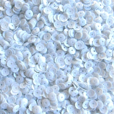 Lentejuelas Blanco Brillante [#2] Taza Redonda 8mm ~400 Piezas / ~4.000 Piezas Suelta HQ Foto 1 de 2