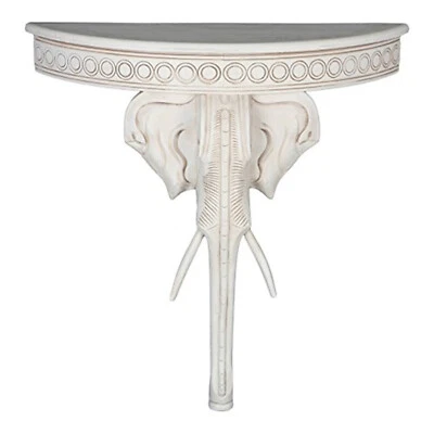 Mesa de parede exótica esculpida em Windsor International Caravan antiga elefante branco - Imagem 1 de 2