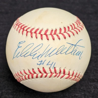 EDDIE MATHEWS Signed #41 Official MLB Baseball-HOF-MILWAUKEE BRAVES-PSA - Image 1 of 4