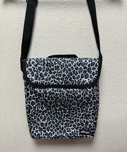 eBags Cross Body Laptop Notebook Bag Cushioned Cheetah Gray-Black - Picture 1 of 11