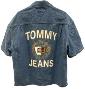 Tommy Jeans Luxus Logo Denim Overshirt in hell gewaschen blau Vintage Hilfiger. EUC - Bild 1 von 7