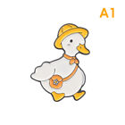 Lovely Animal Enamel Pin Goose Duck Shopping Swim Cycling Brooch Bag Lapel   W❤D