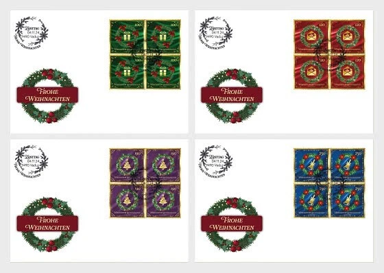 Liechtenstein 2024 christmas gift mail  NOEL navidad Weihnachten 4x4v ENV FDC - Image 1 of 1
