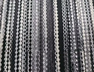 3.3 Metre 100% Cotton Metallic Hi Lights Premium Craft Fabric Stripe Black Grey - Image 1 of 2