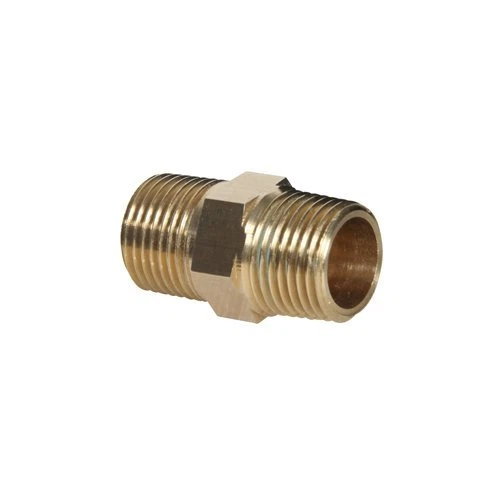 Brass Pneumatic & Plumbing Pipe Hex Nipple Fitting 1/2" NPT Size, 1 5/8" Long  - Image 1 of 1