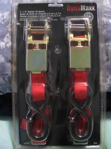 2 Pack Ratchet Tie Down Straps 1" x 12' Red NEW 300lbs / 900lbs - Picture 1 of 6