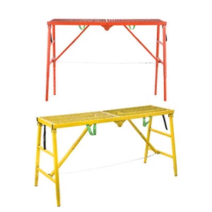 Adjust Height Work Platform Portable Foldable Scaffolding Ladder Non-Slip - Picture 1 of 12